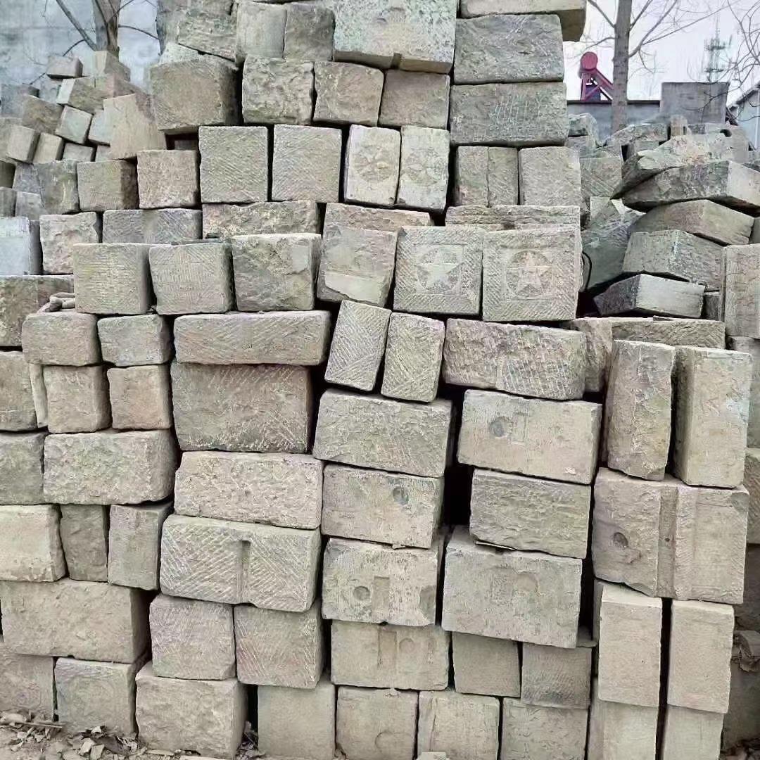 老门枕石青石老门墩老石头柱墩仿古建筑台阶石砌墙石景区庭院铺路