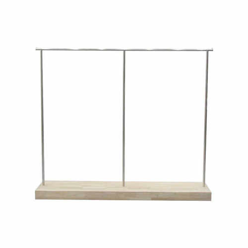 服装店衣架女装专用中岛货架不锈钢拉丝银落地原木色童装店展示架