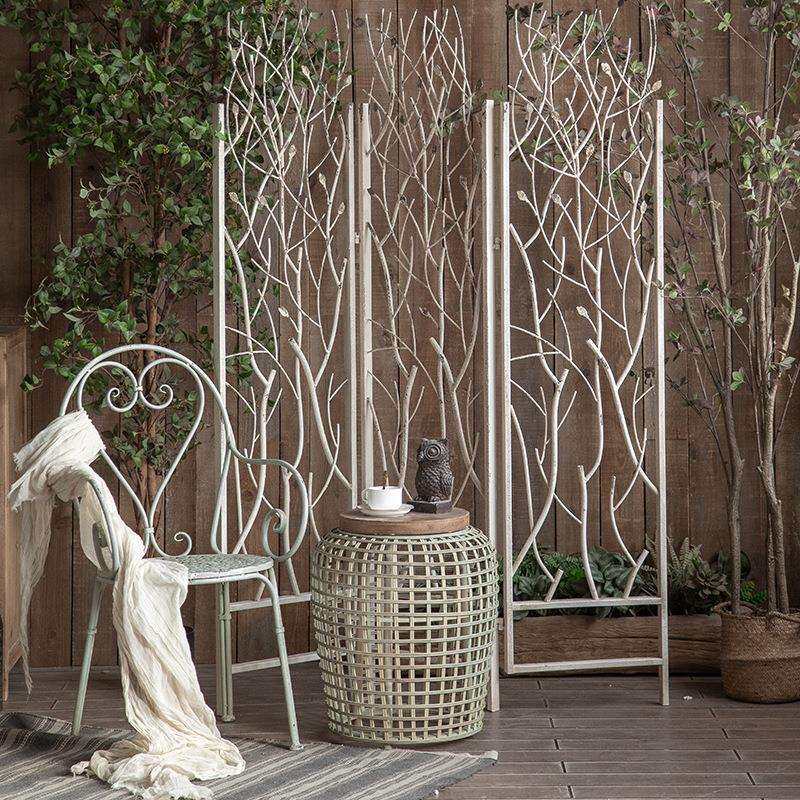 铁艺复古做旧屏风酒店商场可折叠 欧式个性创意民宿玄关隔断