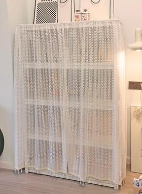 V3FP褶皱魔术贴防尘帘衣柜遮挡帘书柜书架鞋柜帘子橱柜柜子简约门