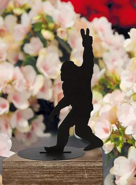 铁艺铁制工艺品1 件有趣的大猩猩金属剪影花园桩适用于栅栏