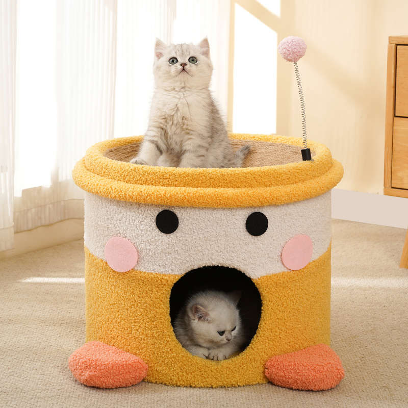 树洞猫爬架猫窝一体猫别墅耐抓四通通用猫窝上下铺二层