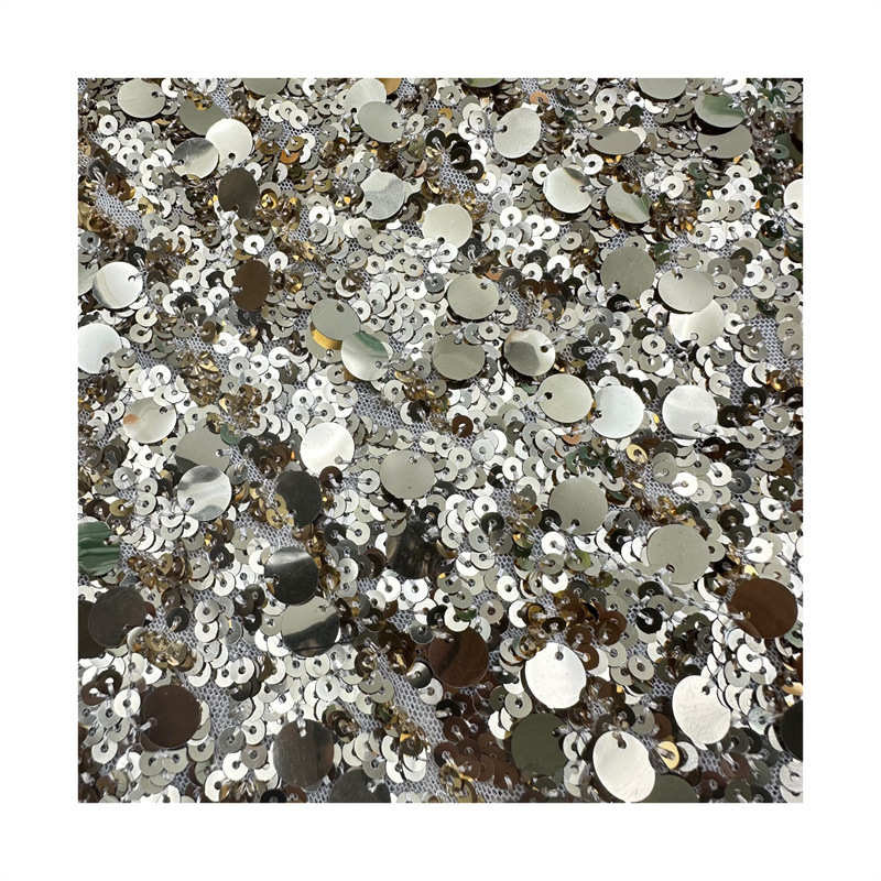 厂家直销5+12亮片布料 春夏女装童装墙布舞台服吊片珠片绣花面料