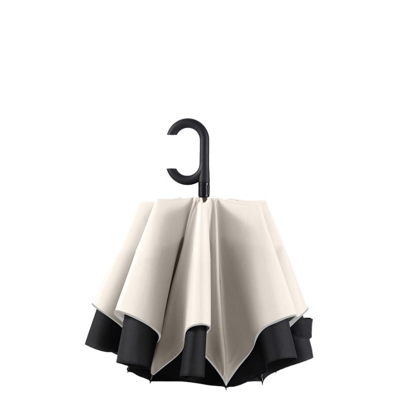 正品新款女二折个性创意车车用手动向伞男双人双层两用自反动大雨