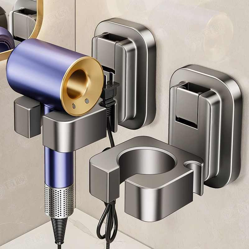 卫生间吸盘吹风机置物架免打孔壁挂式浴室风筒支架收纳电吹风挂架