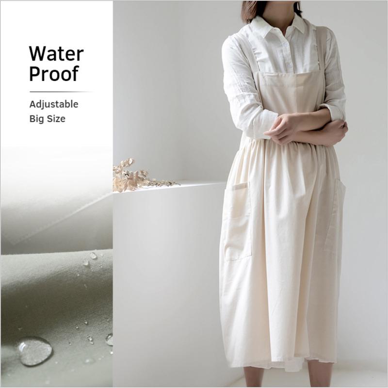 印制LOGO北欧全棉加大画室防水围裙棉麻咖啡馆厨房花店工作服广告