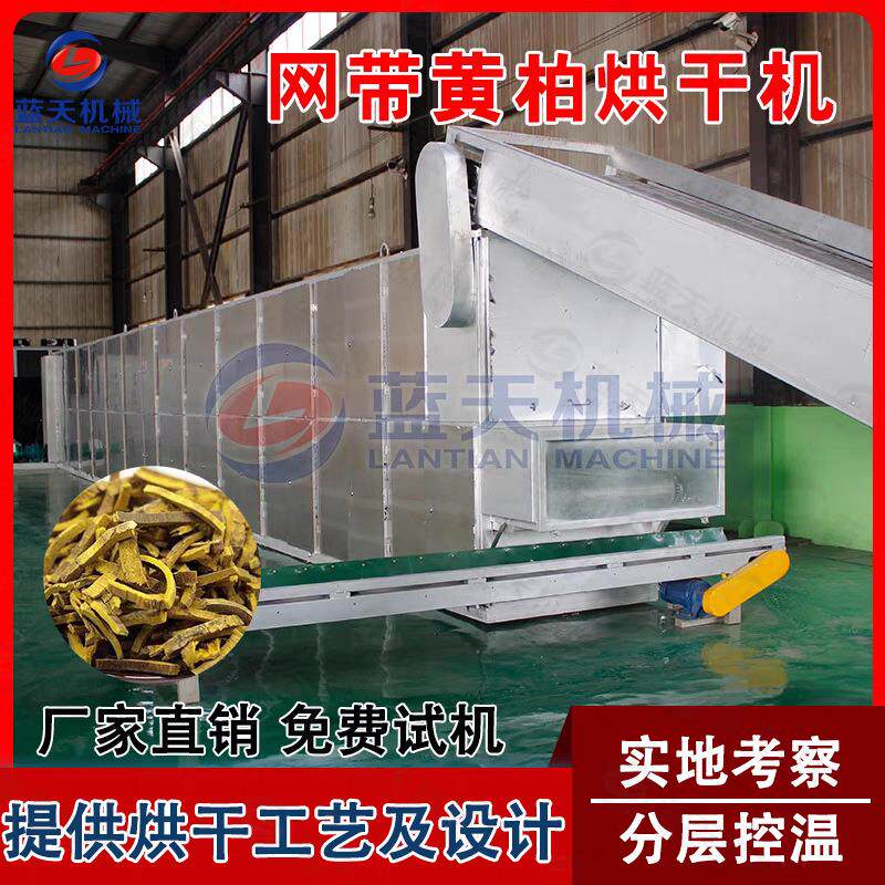 连续式黄柏切丝干燥机大型元柏黄檗药材烘干设备网带黄柏烘干机