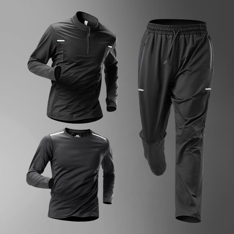 正品健长身服男速干衣半拉链训练恤春季体育骑行袖运动t跑步衣服