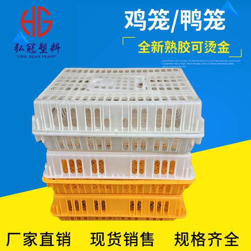 现货加厚10斤重塑料鸡笼 鸡鸭运输周转箱 养殖场用塑胶鸡鸭笼