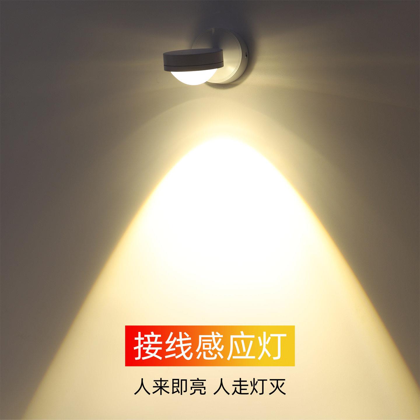 入户门自动人体感应灯人来即亮人走即灭走廊过道楼道感应射灯壁灯