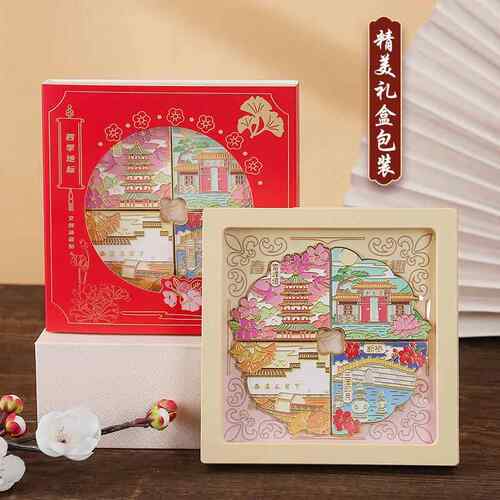 杭州雷峰塔灵隐寺西湖西溪断桥文创四季磁吸城市冰箱贴磁性贴礼品