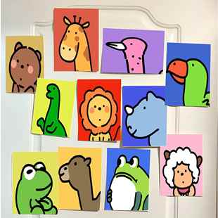 ins风卡通动物网红拍照背景墙面装 饰宿舍卡通海报潮 饰海报房间装