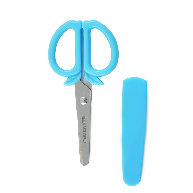 新款现货PP手柄不锈钢儿童手工剪刀手工剪办公用小工具