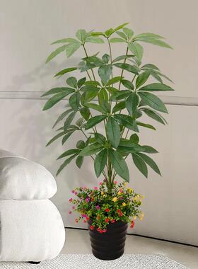 假发财树彷真绿色植物盆栽客厅假花室内摆设彷生植物造景大型塑料