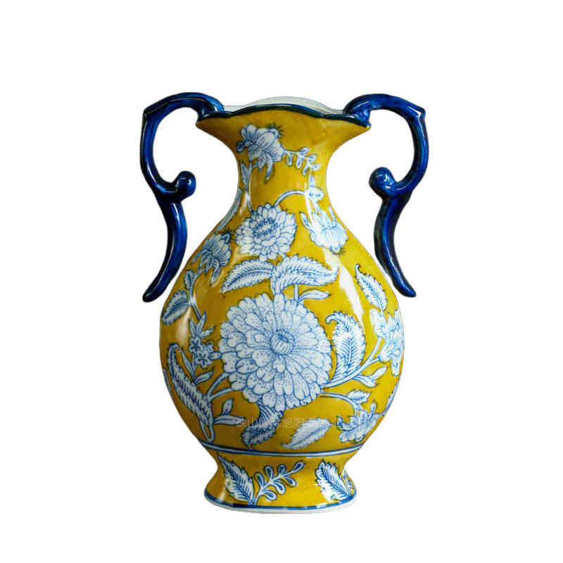 新中式陶瓷花瓶摆件客厅插花电视柜玄关装饰品复古风家居花瓶摆件