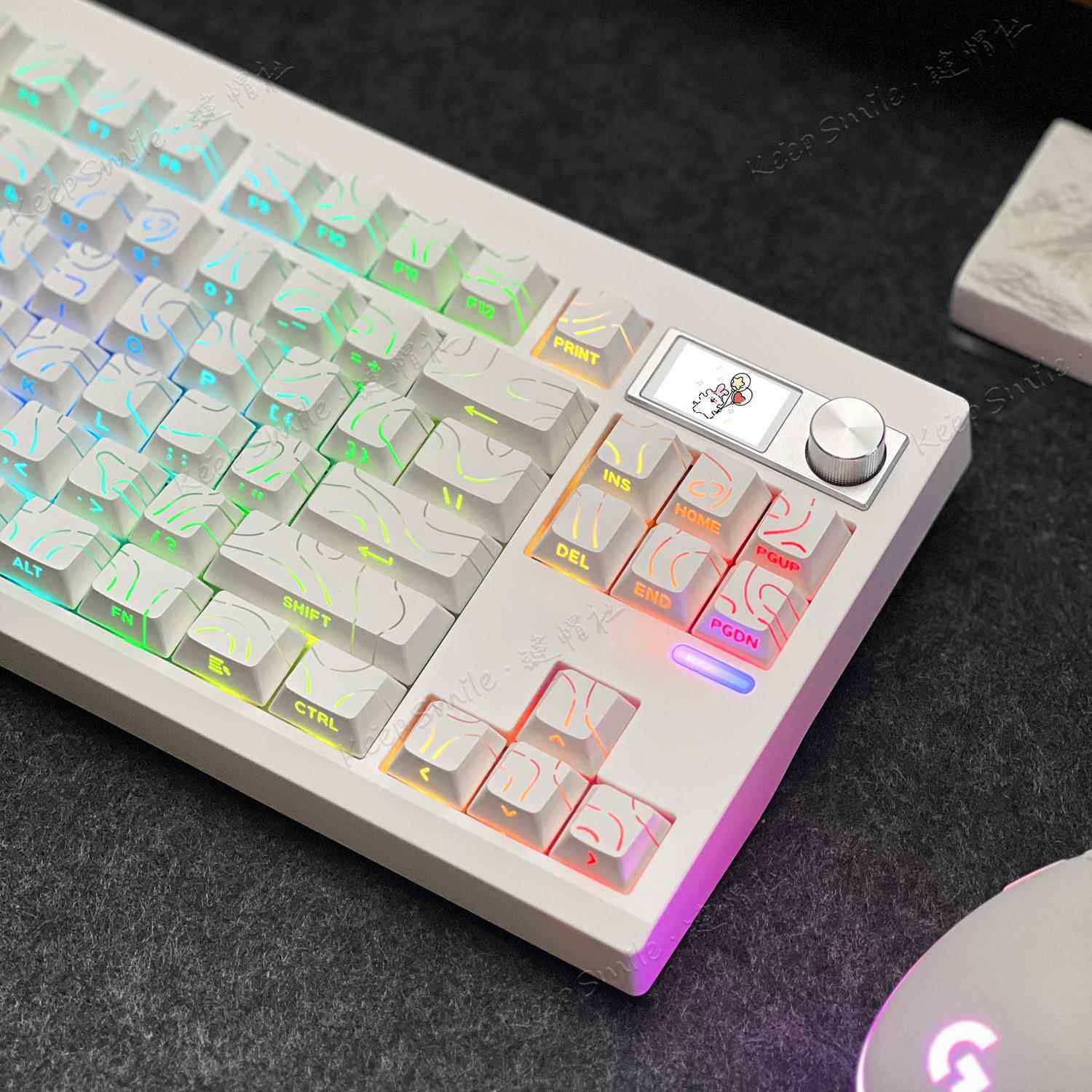GMK87客制化键盘套件三模带屏幕旋钮静音客制化键盘底座diy套件