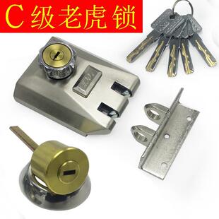 老虎锁不锈钢门防盗锁外装铁门防盗木门锁对开门自动拉门锁碰锁