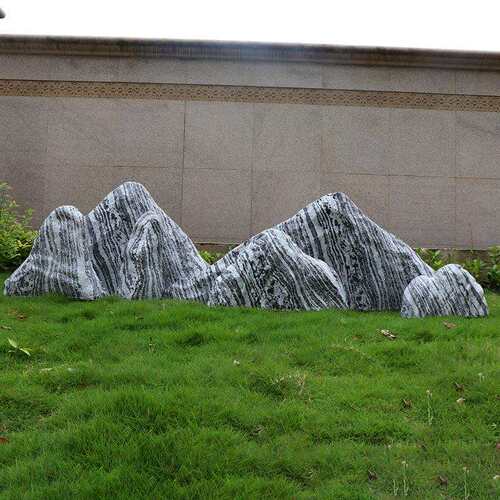 仿真雪浪石切片组合庭院假山造景石户外商场橱窗酒店展厅装饰摆件