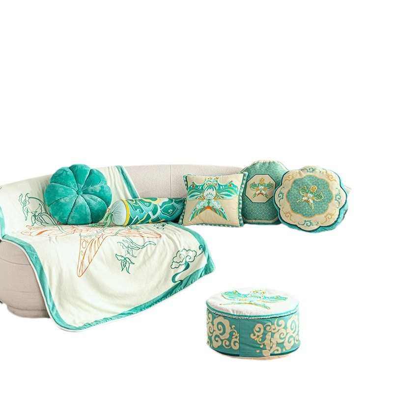 新中式创意客厅沙发靠枕中国风纸鸢刺绣抱枕轻奢高级感法式靠背垫,居家布艺,靠垫/抱枕,淘宝优惠券,粉丝福利购,淘宝优惠卷