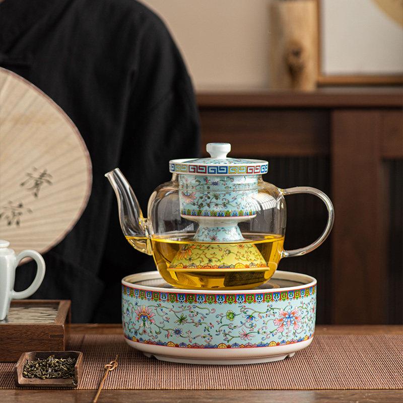 玻璃黑晶炉煮茶器老白茶普洱专用蒸煮茶壶一体陶瓷内胆烧水壶茶具
