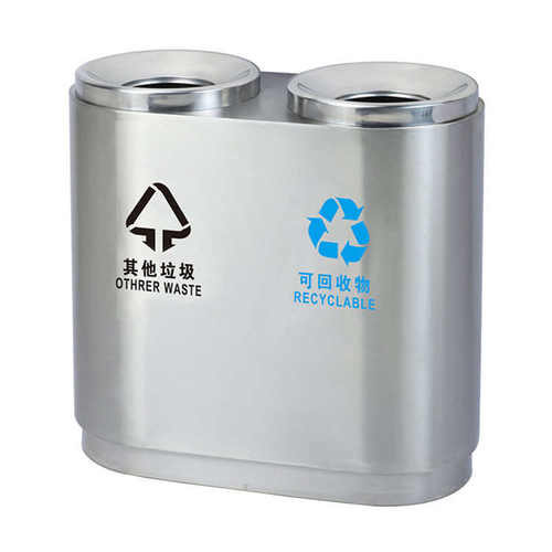 可定制分类LOGO不锈钢禁烟商场垃圾桶加厚大容量大号垃圾桶开口式