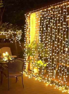 供MxM金色暖5白LD窗帘2灯幕墙OKV灯婚庆装饰挂串E灯圣诞节日装饰