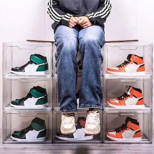 Acrylic Transparent Shoe Box Clear Shoe Organizer with Lid