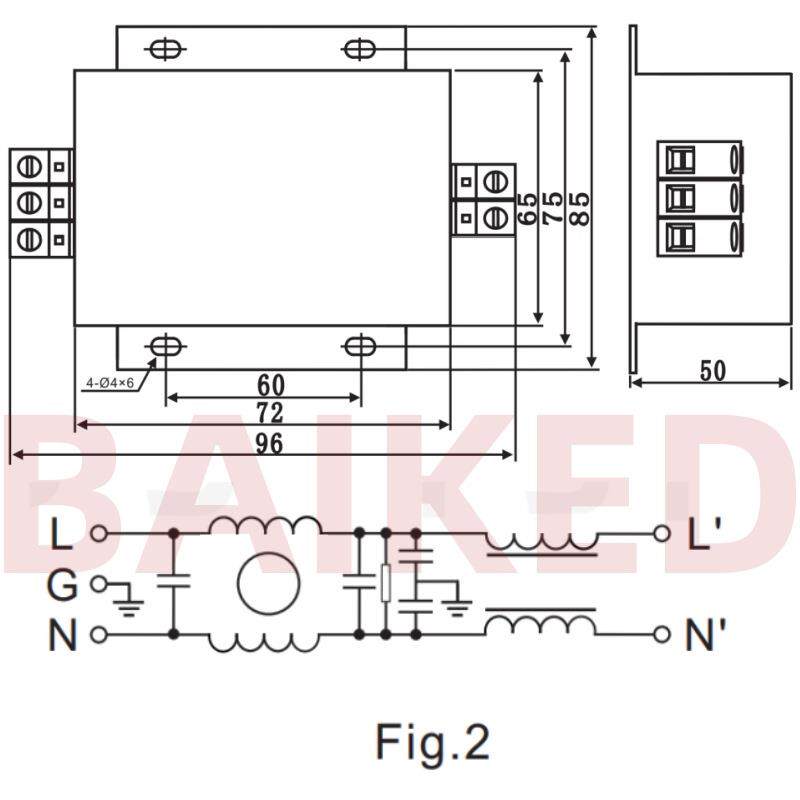 EMI FILTER SGAF7-20A2 深谷单相高性能 端子台滤波器 250VAC 20A