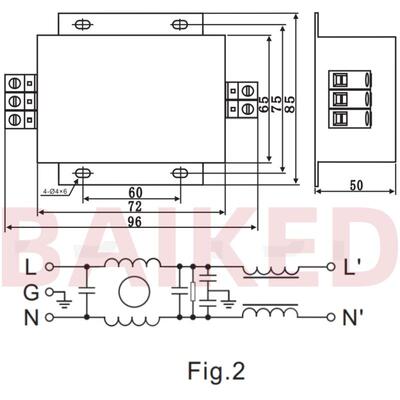 EMI FILTER SGAF7-20A2 深谷单相高性能 端子台滤波器 250VAC 20A