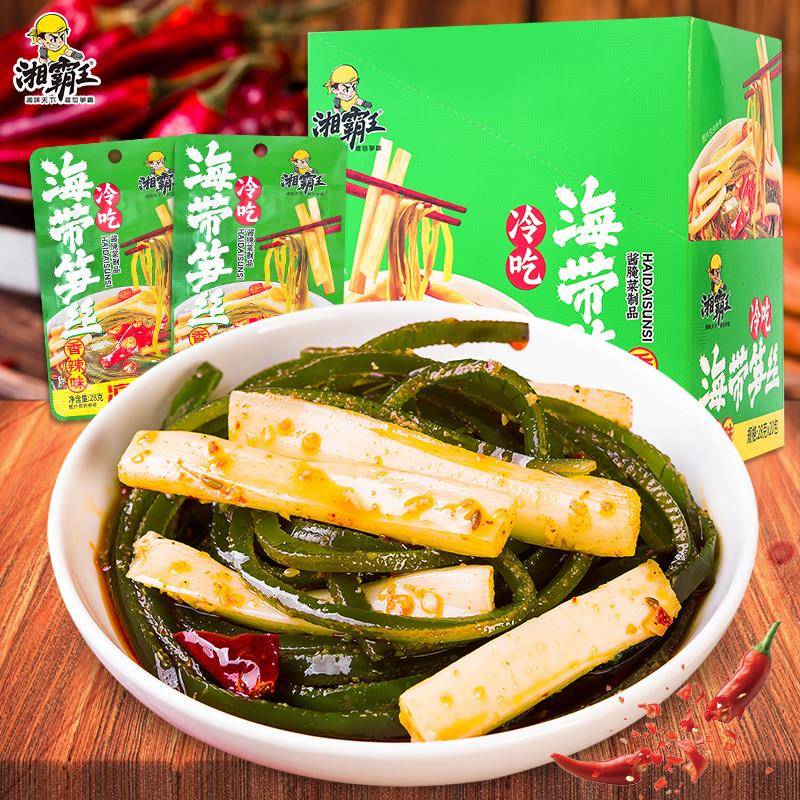 湘霸王海带笋丝双拼香辣味酱腌菜即食下饭菜小吃校园宿舍休闲零食