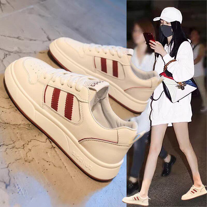 香港真皮厚底小白鞋女2026春秋季新款安哥拉红板鞋百搭休闲运动鞋
