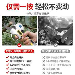 园林果树高空修剪树枝电剪子加长杆大容量电池 电动修枝剪刀充电式