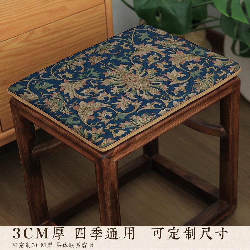 方形椅垫餐椅鼓凳坐垫琴凳圈椅藤椅茶椅方凳椅子阳台飘窗印花垫子