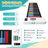 便盘携加式 彩虹手钢琴4PT50C9键卷初学入门儿童折叠随身厚软键乐