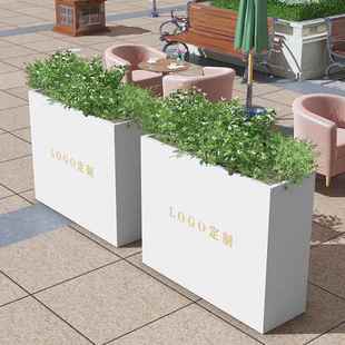 铁艺花箱别墅庭院花坛围栏商业街售楼部花栏花槽隔断户外花箱定制