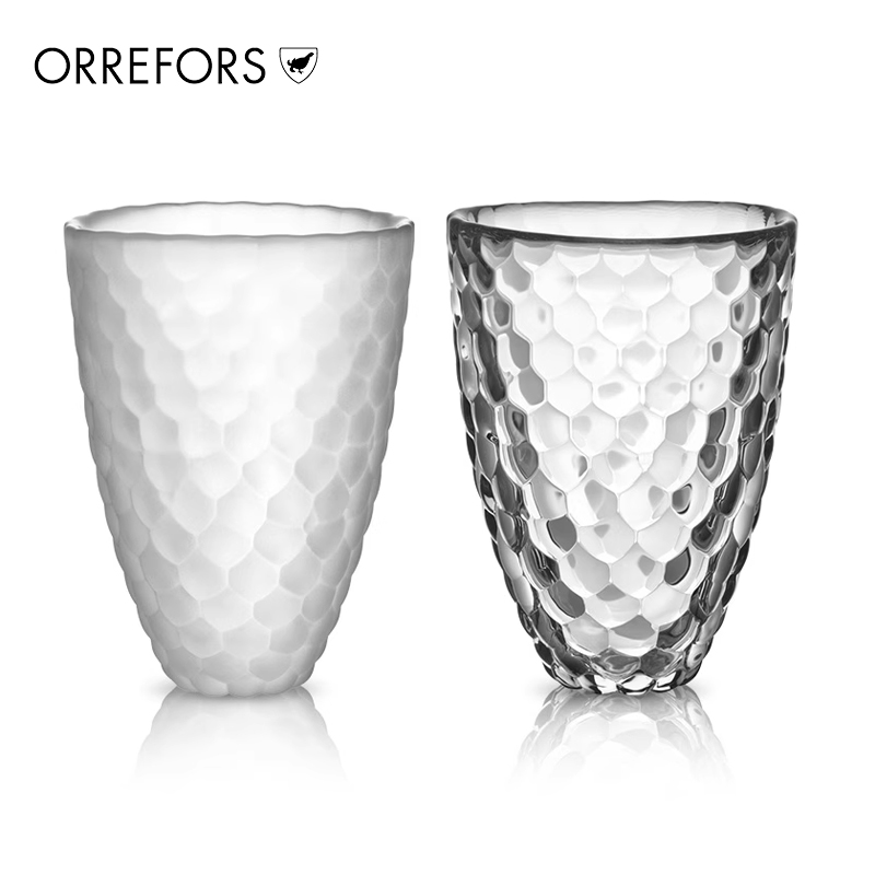 Orrefors进口水晶玻璃RASPBERRY创意花瓶ins北欧家居客厅插花摆件