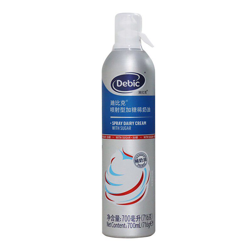 迪比克喷射甜奶油700ml *6瓶 按压式动物性奶油 蛋糕雪顶咖啡甜品