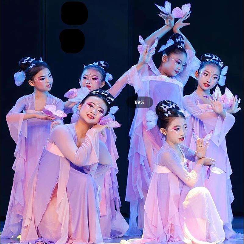 蝴蝶仙子舞蹈服蝶香古典舞手指蝴蝶道具表演服蝶舞花间演出服繁花