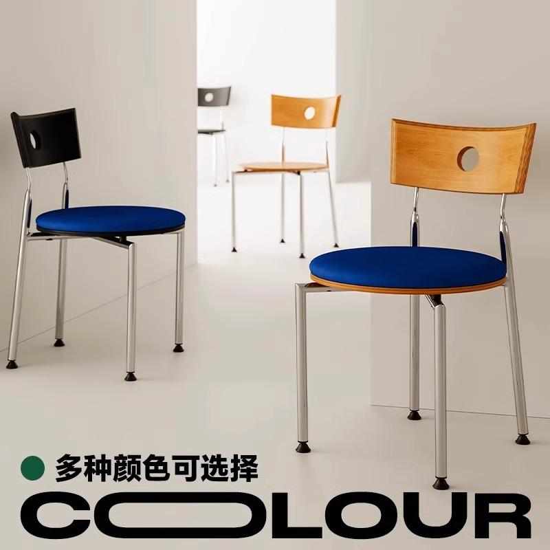 家用网红复古靠背餐桌椅民宿连锁酒店休闲椅子小户型实木书桌椅