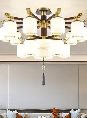 新中式全铜灯厅吊灯2180024新款朝下款客中国风餐风扇广东古镇厅