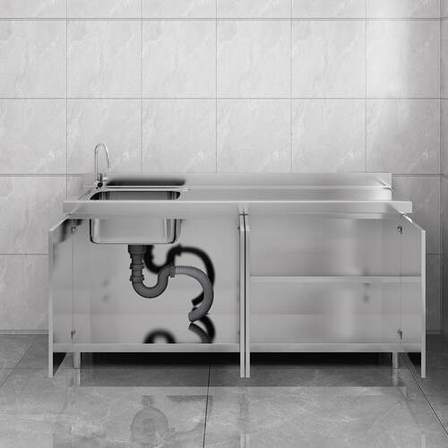 304不锈钢橱柜整体厨房灶台一体灶台柜农村储物加厚收纳家用橱柜