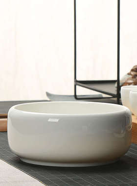 A947白瓷水盂茶洗笔洗 中式大号特大茶盂洗茶杯盆/缸家用陶瓷茶具
