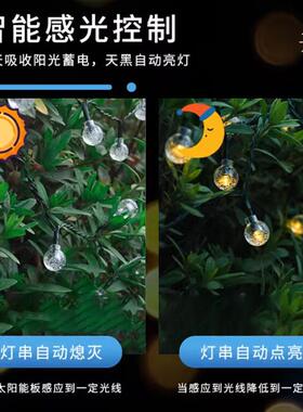 太阳能户外灯庭院家用灯串室外防水露台花园led氛围灯带挂树彩灯