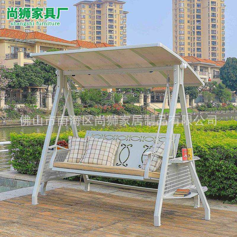 庭院户外秋千阳台秋千吊椅吊篮太阳能铝合金铸铝单人双人户外秋千