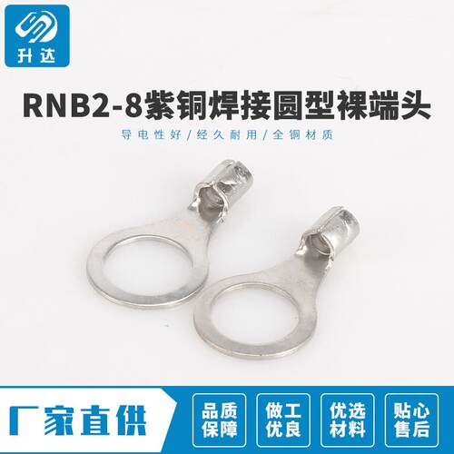 专业生产 RNB2-10紫铜焊接圆型裸端头 冷压端子 1000只装