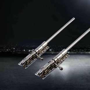 正304天地插销精抛不锈钢门栓锁左右插销上下防盗带锁孔14芯加粗