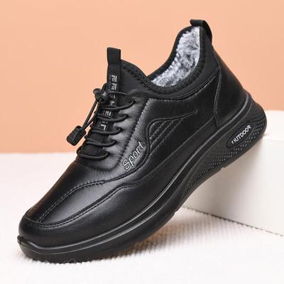 高档中雪老年棉靴老北京布鞋男獭兔毛棉鞋加靴绒加厚地防水滑爸防