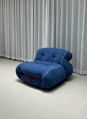 意式牙单河17933马沙发布网红设计师单椅客厅人沙发休闲躺椅艺钢