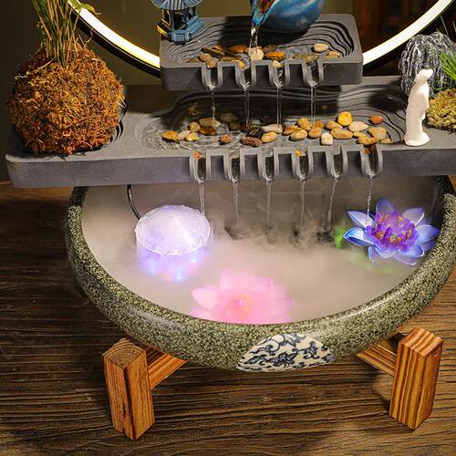 新款直销新中式悬壶流水家居装饰创意喷泉客厅办公室桌面乔迁新居