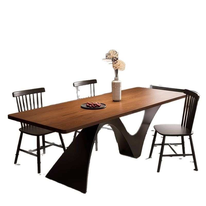 中古风实木餐桌客厅简约长桌子工作台设计师办公桌复古创意会议桌